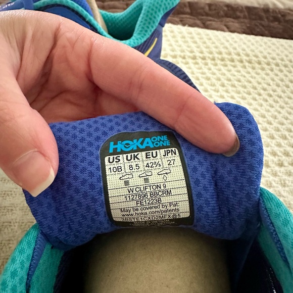 NEW Hoka Clifton 9 Bellwether Blue/Ceramic size 10 Blue Coral Turquoise women - Picture 10 of 10